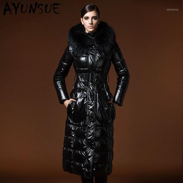 women's down & parkas ayunsue luxury natural raccoon fur hooded women's winter jacket female duck coat woman x-long 90% 2021 lw1, Black
women's down & parkas ayunsue luxury natural raccoon fur hooded women's winter jacket female duck coat woman x-long 90% 2021 lw1, Black