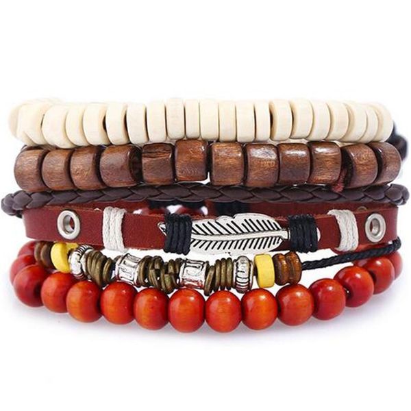 4pcs trendy men jewelry braided leather rope bracelet handmade stone beads bracelets punk men wrist band pulser jllihm, Golden;silver 
4pcs trendy men jewelry braided leather rope bracelet handmade stone beads bracelets punk men wrist band pulser jllihm, Golden;silver