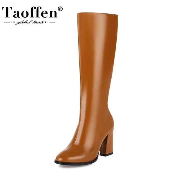 taoffen women high heel boots thick heel zipper woman winter shoes fashion cool knee high boots woman footwear size 34-43, Black
taoffen women high heel boots thick heel zipper woman winter shoes fashion cool knee high boots woman footwear size 34-43, Black
