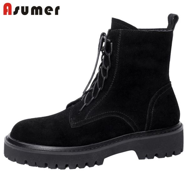 boots asumer 2021 genuine leather ankle women winter wool snow cross tied square heel casual shoes woman, Black
boots asumer 2021 genuine leather ankle women winter wool snow cross tied square heel casual shoes woman, Black