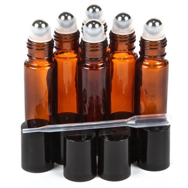 6pcs 10ml amber glass roll on bottle empty refillable essential oil roller bottles with stainless steel roller balls for perfume 201012
6pcs 10ml amber glass roll on bottle empty refillable essential oil roller bottles with stainless steel roller balls for perfume 201012