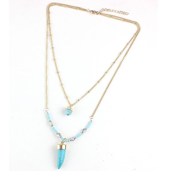 pendant necklaces ethnic boho bijoux perfume women two layers blue and white necklace chains stone collier femme 2021, Silver
pendant necklaces ethnic boho bijoux perfume women two layers blue and white necklace chains stone collier femme 2021, Silver