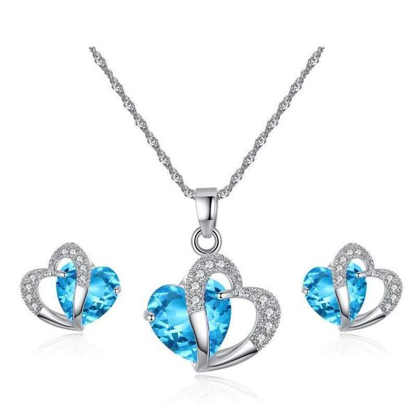 austrian crystal jewelry set cubic zirconia cz double heart shape pendant necklace stud earrings sets for women luxury jewelry gift xaaii, Silver
austrian crystal jewelry set cubic zirconia cz double heart shape pendant necklace stud earrings sets for women luxury jewelry gift xaaii, Silver