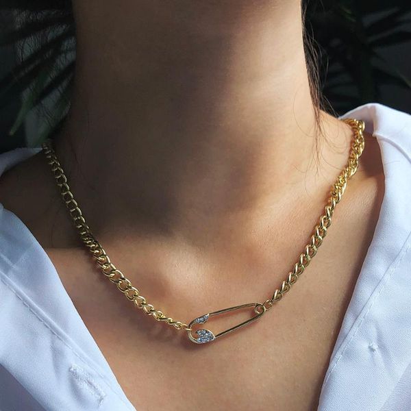 chains lalynnly minimalism safety pin necklace gold color pendant necklaces women fashion clavicle chain jewelry n7703, Silver
chains lalynnly minimalism safety pin necklace gold color pendant necklaces women fashion clavicle chain jewelry n7703, Silver