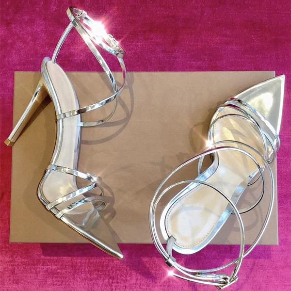 2021 new high-heeled sandals female summer roman strap silver high-heeled pointed toe sling catwalk shoes, Black
2021 new high-heeled sandals female summer roman strap silver high-heeled pointed toe sling catwalk shoes, Black