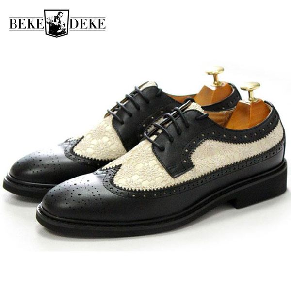 italian designer men embroidery spliced dress shoes wing tip brogue wedding office party lace up genuine leather formal shoes, Black
italian designer men embroidery spliced dress shoes wing tip brogue wedding office party lace up genuine leather formal shoes, Black
