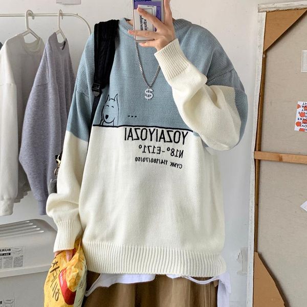 men's sweaters winter letter embroidery sweater for men korean fashion trends o neck pullovers teens contrast color knitted harajuku st, White;black
men's sweaters winter letter embroidery sweater for men korean fashion trends o neck pullovers teens contrast color knitted harajuku st, White;black