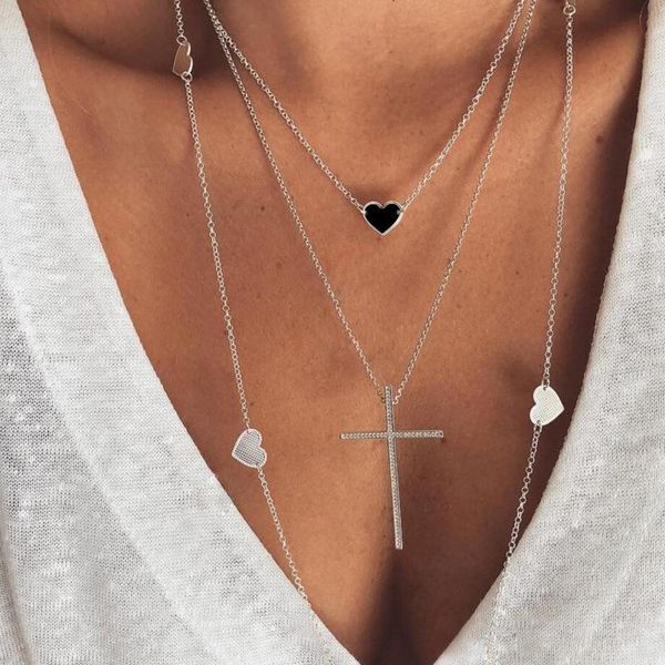 chains silver cross multilayer necklace with zinc alloy for women vintage pendant chain heart jewelry wholesale
chains silver cross multilayer necklace with zinc alloy for women vintage pendant chain heart jewelry wholesale