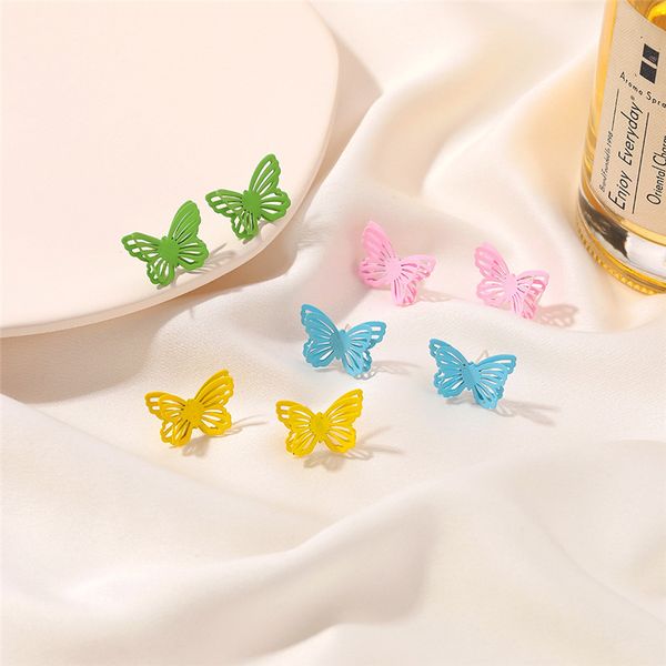 30pairs/lot korean colorful double hollow ear nail brand new trend butterfly ear drop women normally use pink blue stud earrings accessories, Golden;silver
30pairs/lot korean colorful double hollow ear nail brand new trend butterfly ear drop women normally use pink blue stud earrings accessories, Golden;silver