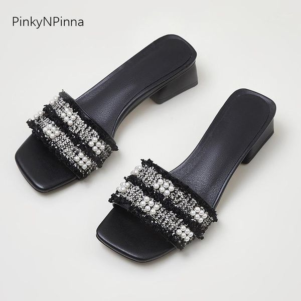 slippers summer women shining pearls fabric upper chunky heels party casual royal style plus size ladies shoes1, Black
slippers summer women shining pearls fabric upper chunky heels party casual royal style plus size ladies shoes1, Black