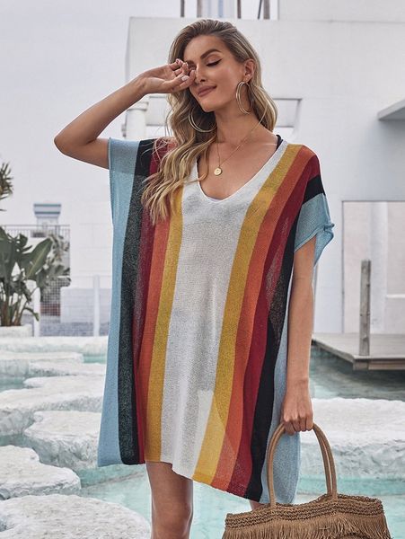 striped cover up dress m0ip#, White;black