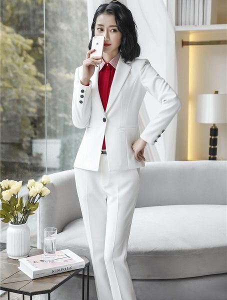 fashion white ladies blazers women business suits with jackets and pants professional autumn winter styles pants suits
fashion white ladies blazers women business suits with jackets and pants professional autumn winter styles pants suits