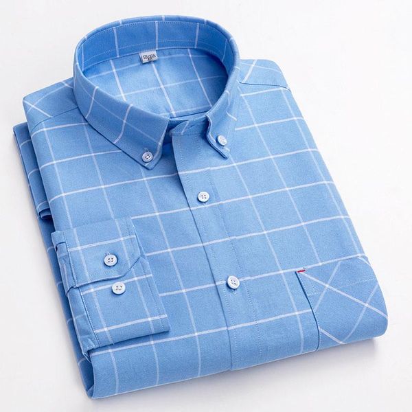 men's 100% cotton plaid oxford shirt long sleeve regular fit classic button-down collar plus size casual shirt, White;black
men's 100% cotton plaid oxford shirt long sleeve regular fit classic button-down collar plus size casual shirt, White;black
