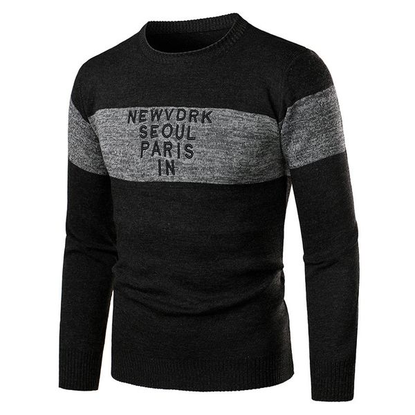 men o-neck pullover autumn winter warm polyester patchwork long sleeve clothes knitted casual male sweater drop shopping 201026, White;black
men o-neck pullover autumn winter warm polyester patchwork long sleeve clothes knitted casual male sweater drop shopping 201026, White;black