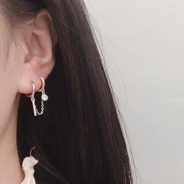 925 sterling silver earring fashion double ear hole round zircon vertical bar chain tassel ear bone popular boy girl jewelry1, Golden;silver
925 sterling silver earring fashion double ear hole round zircon vertical bar chain tassel ear bone popular boy girl jewelry1, Golden;silver