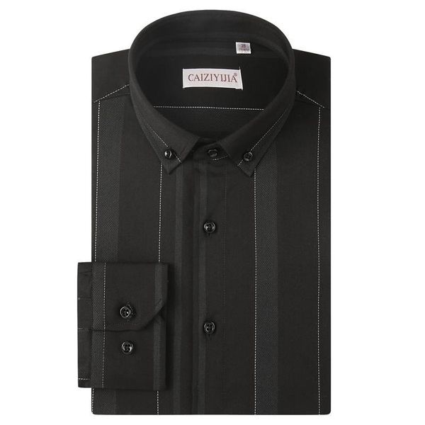 men's bold & fashionable striped dress shirts comfortable long sleeve standard-fit casual button down shirt, White;black
men's bold & fashionable striped dress shirts comfortable long sleeve standard-fit casual button down shirt, White;black