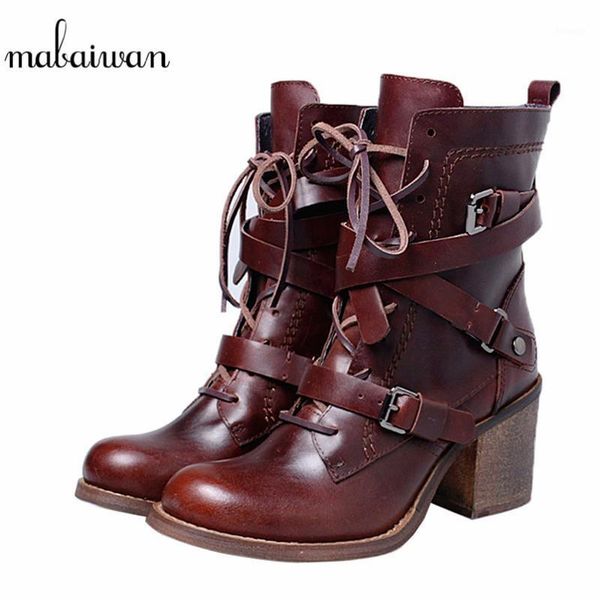 mabaiwan women handmade winter autumn ankle boots buckle high heel genuine leather shoes woman lace up pumps motorcycle boots1, Black
mabaiwan women handmade winter autumn ankle boots buckle high heel genuine leather shoes woman lace up pumps motorcycle boots1, Black