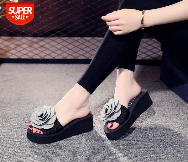 6 cm high heel women's new slippers female summer big flower sandals word slippers female thick bottom beach drag non-slip shoe #ay9w, Black
6 cm high heel women's new slippers female summer big flower sandals word slippers female thick bottom beach drag non-slip shoe #ay9w, Black