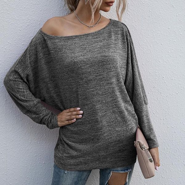 women's t-shirt fashion women ladies autumn winter casual loose one-word collar long-sleeve solid color pullover streetwear, White
women's t-shirt fashion women ladies autumn winter casual loose one-word collar long-sleeve solid color pullover streetwear, White