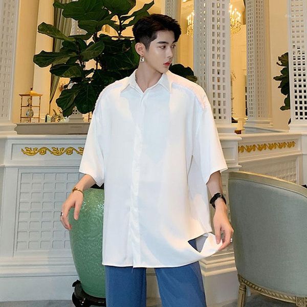 men summer short sleeve loose black white casual shirt male women buttons feather design streetwear hip hop party dress shirts1, White;black
men summer short sleeve loose black white casual shirt male women buttons feather design streetwear hip hop party dress shirts1, White;black