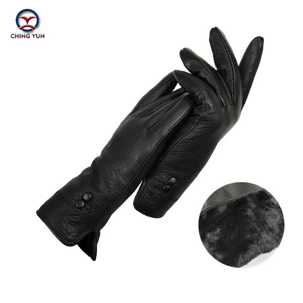 chingyun women gloves quality soft thick gloves winter autumn ladies fashion genuine leather real hair warm button glove 201020, Blue;gray
chingyun women gloves quality soft thick gloves winter autumn ladies fashion genuine leather real hair warm button glove 201020, Blue;gray