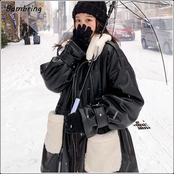 women winter black faux leather jackets zipper lady vintage thicken warm outerwear brown lapel pu motorcycle coat plush overcoat
women winter black faux leather jackets zipper lady vintage thicken warm outerwear brown lapel pu motorcycle coat plush overcoat