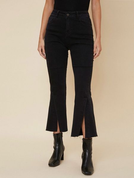 motf premium cotton flare leg jeans l7a8#, Blue