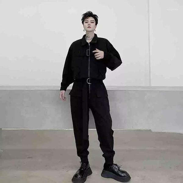new men's handsome jumpsuit multi-port with packaging fashion men's one-piece suit work clothes pure black fashion brand stage1
new men's handsome jumpsuit multi-port with packaging fashion men's one-piece suit work clothes pure black fashion brand stage1