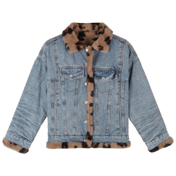 women's jackets fashion women leopard faux reversible denim coats thick warm autumn winter loose parkas outerwear oversize wj68, Black;brown
women's jackets fashion women leopard faux reversible denim coats thick warm autumn winter loose parkas outerwear oversize wj68, Black;brown