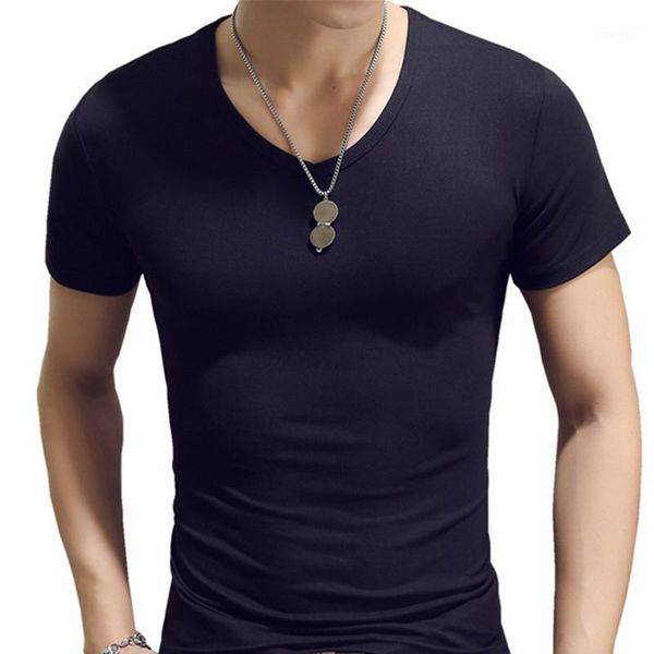 men's t-shirts daeggta spring high-elastic cotton short sleeve v neck tight t shirt xxl1, White;black
men's t-shirts daeggta spring high-elastic cotton short sleeve v neck tight t shirt xxl1, White;black