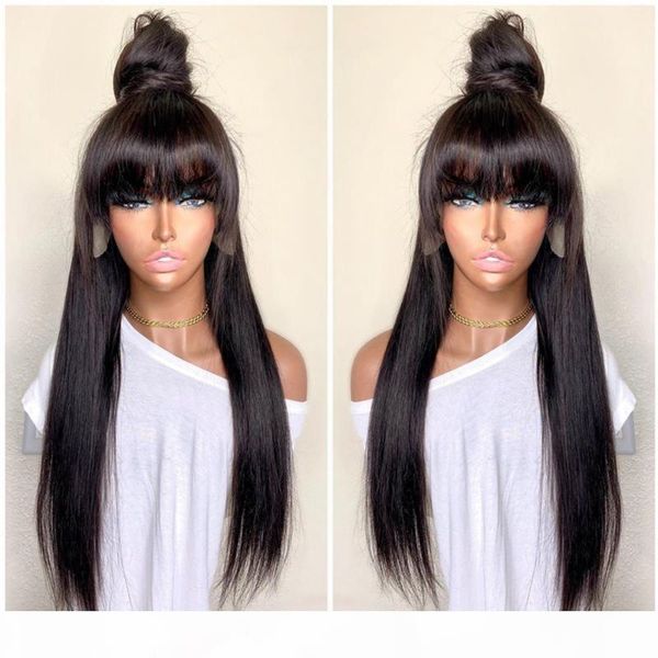 4x4 silk full lace human hair wigs with bangs glueless lace front fringe wigs natural hairline remy 360 frontal, Black;brown
4x4 silk full lace human hair wigs with bangs glueless lace front fringe wigs natural hairline remy 360 frontal, Black;brown