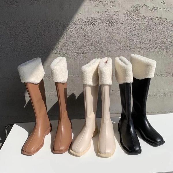 dxfan fluffy lambswool warm winter long knee boots women square toe fur inside botas mujer med heel elegant solid snow boots1, Black
dxfan fluffy lambswool warm winter long knee boots women square toe fur inside botas mujer med heel elegant solid snow boots1, Black