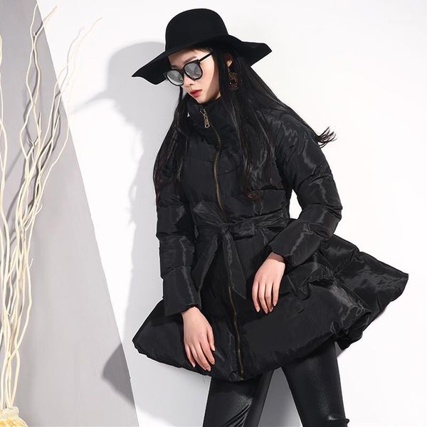 fashion tide bandage waist a-line black cotton clothing for women winter long sleeve turtleneck zipper cotton padded wc791111
fashion tide bandage waist a-line black cotton clothing for women winter long sleeve turtleneck zipper cotton padded wc791111