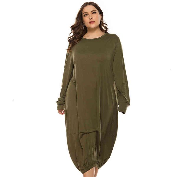 plus size dresses dress autumn flashlight long casual sleeve midi dressed elegant solid color the loose neck female 3xl 4xl 5xl v0r9, Black
plus size dresses dress autumn flashlight long casual sleeve midi dressed elegant solid color the loose neck female 3xl 4xl 5xl v0r9, Black