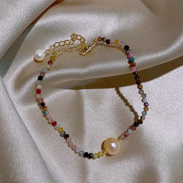 link, chain korea fashion natural pearl bracelet women simple color beaded crystal jewelry anniversary gift for girls, Black
link, chain korea fashion natural pearl bracelet women simple color beaded crystal jewelry anniversary gift for girls, Black
