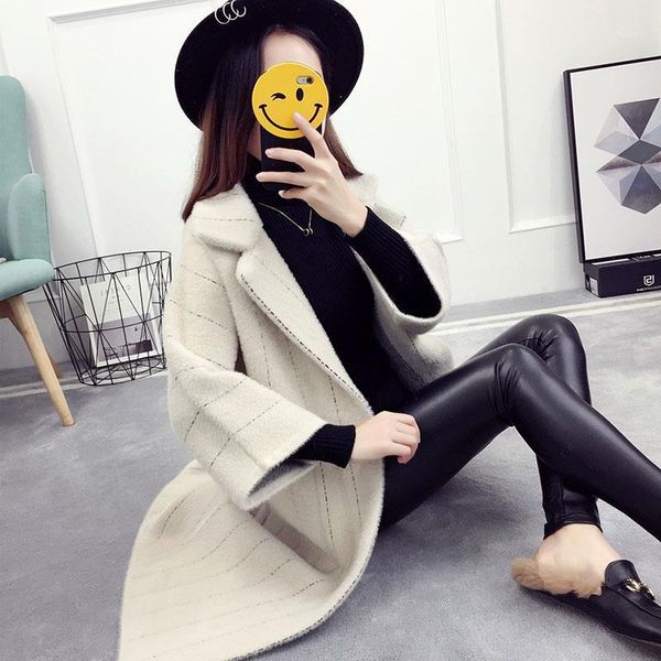 cardigan knit imitation mink cashmere coat women 2020 autumn thick loose sweater coat turn-down collar casual sweater female1, Black
cardigan knit imitation mink cashmere coat women 2020 autumn thick loose sweater coat turn-down collar casual sweater female1, Black