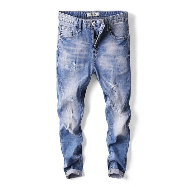 mens vintage ripped ankle length jeans man scratched straight long denim pants male middle waist cotton summer jeans aa11445, Blue
mens vintage ripped ankle length jeans man scratched straight long denim pants male middle waist cotton summer jeans aa11445, Blue