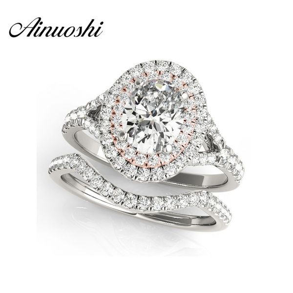 ainuoshi 925 sterling silver rose gold color lady engagement bridal ring sets 0.5 carat oval cut halo bridal ring sets jewelry y200106, Slivery;golden
ainuoshi 925 sterling silver rose gold color lady engagement bridal ring sets 0.5 carat oval cut halo bridal ring sets jewelry y200106, Slivery;golden
