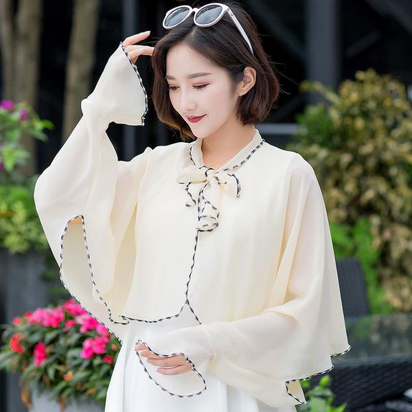 Women Summer Chiffon Scarf Ladies Ruffles Long Sleeve Women Shawls Driving Sunscreen Poncho Stole Riding Sun Protectinve Shawls, Blue;gray
Women Summer Chiffon Scarf Ladies Ruffles Long Sleeve Women Shawls Driving Sunscreen Poncho Stole Riding Sun Protectinve Shawls, Blue;gray