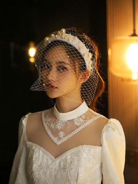 mengyao bride han white super net covered pearl headband wedding fairy head jewelry style wide brimmed thick hair band, Silver
mengyao bride han white super net covered pearl headband wedding fairy head jewelry style wide brimmed thick hair band, Silver