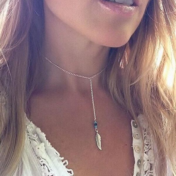 vintage handmade beaded choker necklaces women bohemian style feather pendant chain necklace women's jewelry collier, Silver
vintage handmade beaded choker necklaces women bohemian style feather pendant chain necklace women's jewelry collier, Silver