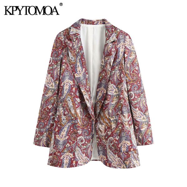 kpytomoa women fashion printed pockets blazers coat vintage notched collar long sleeve female outerwear chic 201103, White;black
kpytomoa women fashion printed pockets blazers coat vintage notched collar long sleeve female outerwear chic 201103, White;black