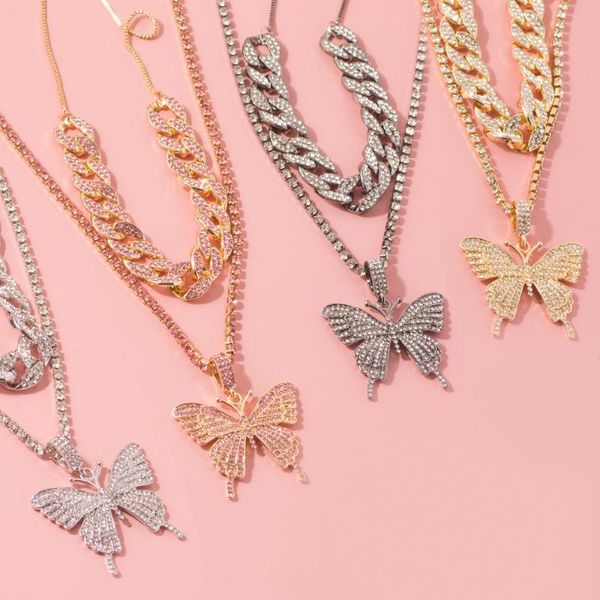 2pcs/set statement big butterfly pendant necklace rhinestone chain for women bling tennis chain crystal choker necklaces gifts, Silver
2pcs/set statement big butterfly pendant necklace rhinestone chain for women bling tennis chain crystal choker necklaces gifts, Silver