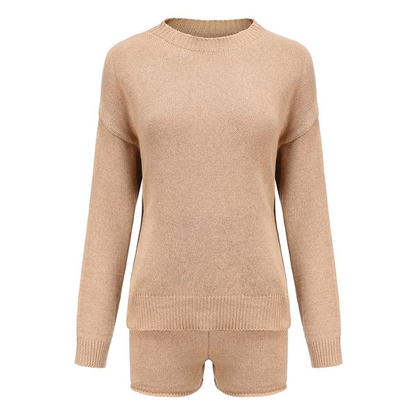 style england two-piece clothes for solid women full length sleeves the neck of knitted or crocheted sweater elastic waistband shorts 431f, Gray
style england two-piece clothes for solid women full length sleeves the neck of knitted or crocheted sweater elastic waistband shorts 431f, Gray