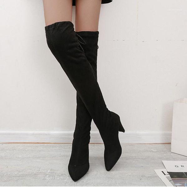 2020 new flock leather women over the knee boots zipper high heels autumn woman shoes winter women solid boots size 37-421, Black
2020 new flock leather women over the knee boots zipper high heels autumn woman shoes winter women solid boots size 37-421, Black