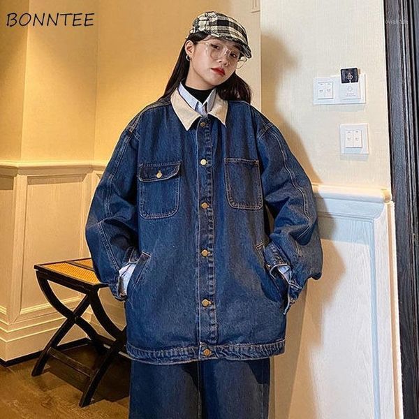 women's jackets basic women teenagers outwear all-match street vintage ladies coats retro denim bf style stylish simple single breasted, Black;brown
women's jackets basic women teenagers outwear all-match street vintage ladies coats retro denim bf style stylish simple single breasted, Black;brown