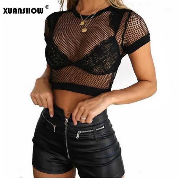 women crop summer t shirts solid black mesh o neck streetwear hollow out tee shirt ropa mujer 20191, White
women crop summer t shirts solid black mesh o neck streetwear hollow out tee shirt ropa mujer 20191, White