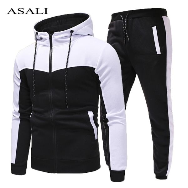 tracksuit two pieces set mens sportswear jacket hoodie + pants tracksuits men casual streetwear male new patchwork clothing 201109, Gray
tracksuit two pieces set mens sportswear jacket hoodie + pants tracksuits men casual streetwear male new patchwork clothing 201109, Gray