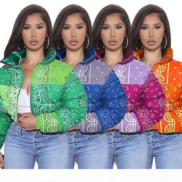 women down jacket designer 2020 cashew flower printed stand-up collar ladies new fashion leisure winter thick warm zippered bread coat, White 
women down jacket designer 2020 cashew flower printed stand-up collar ladies new fashion leisure winter thick warm zippered bread coat, White