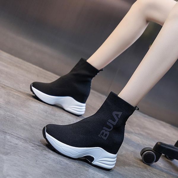 Yiluan Elastic Socks Single Shoes Platforms Trend Student Woman Ankle Boots Casual Lazy Shoes Spring Autumn Winter Short Boots, Black
Yiluan Elastic Socks Single Shoes Platforms Trend Student Woman Ankle Boots Casual Lazy Shoes Spring Autumn Winter Short Boots, Black